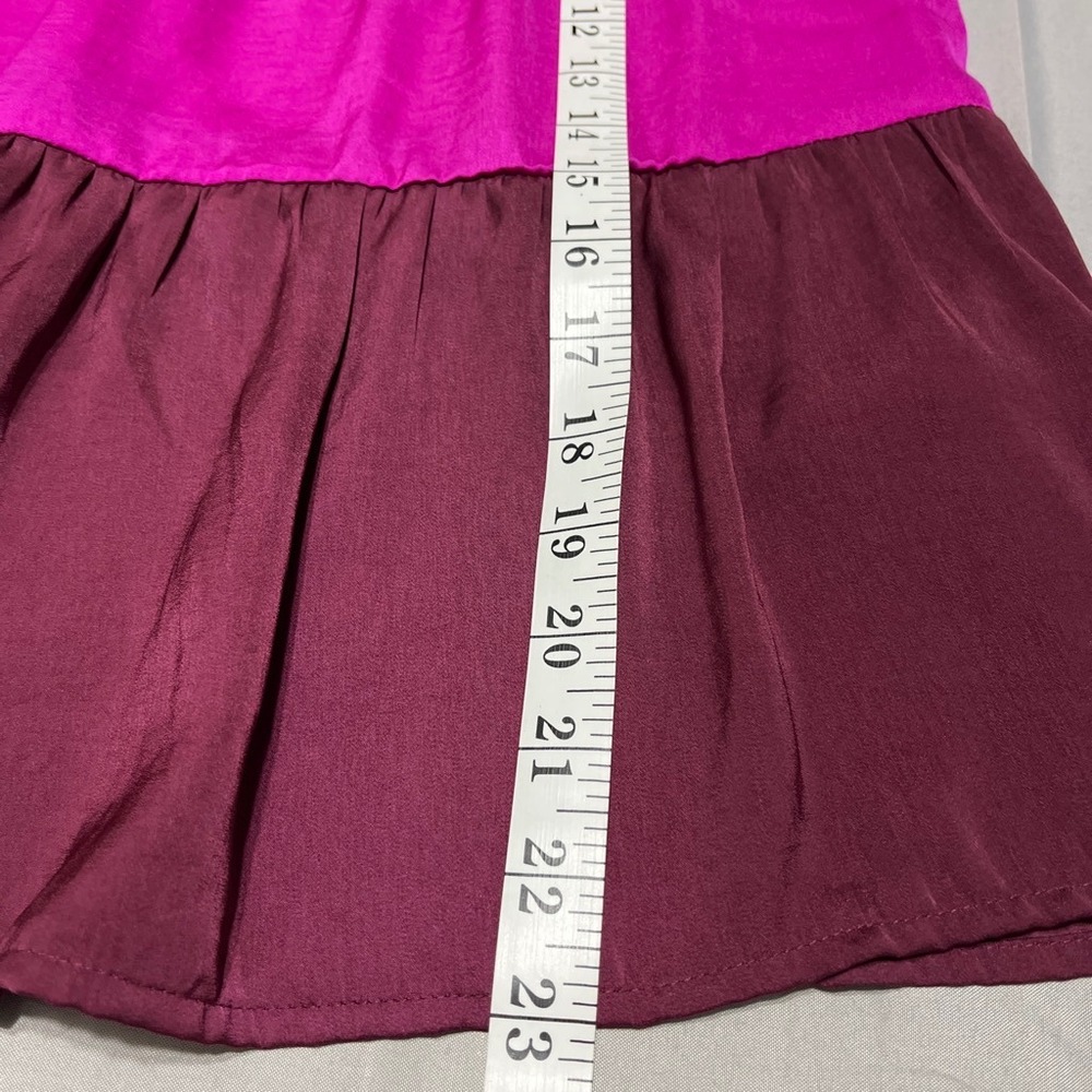 Banana Republic Colorblock Tiered Sleeveless Blouse S Barbiecore Chic Top - Picture 7 of 7